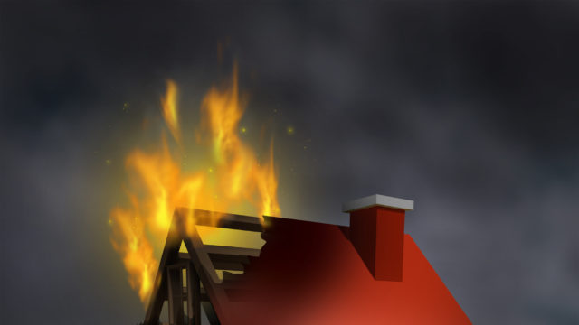 a house on fire