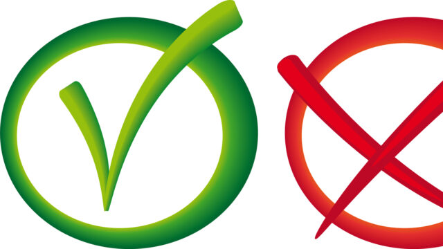 Green Check mark and red "X"